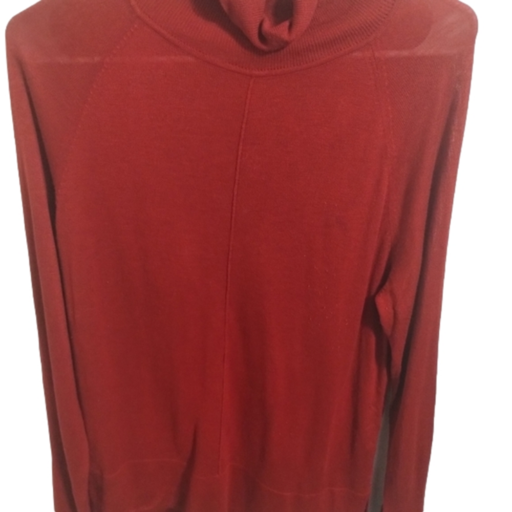 Red Long Sleeve Turtleneck Zara Shirt